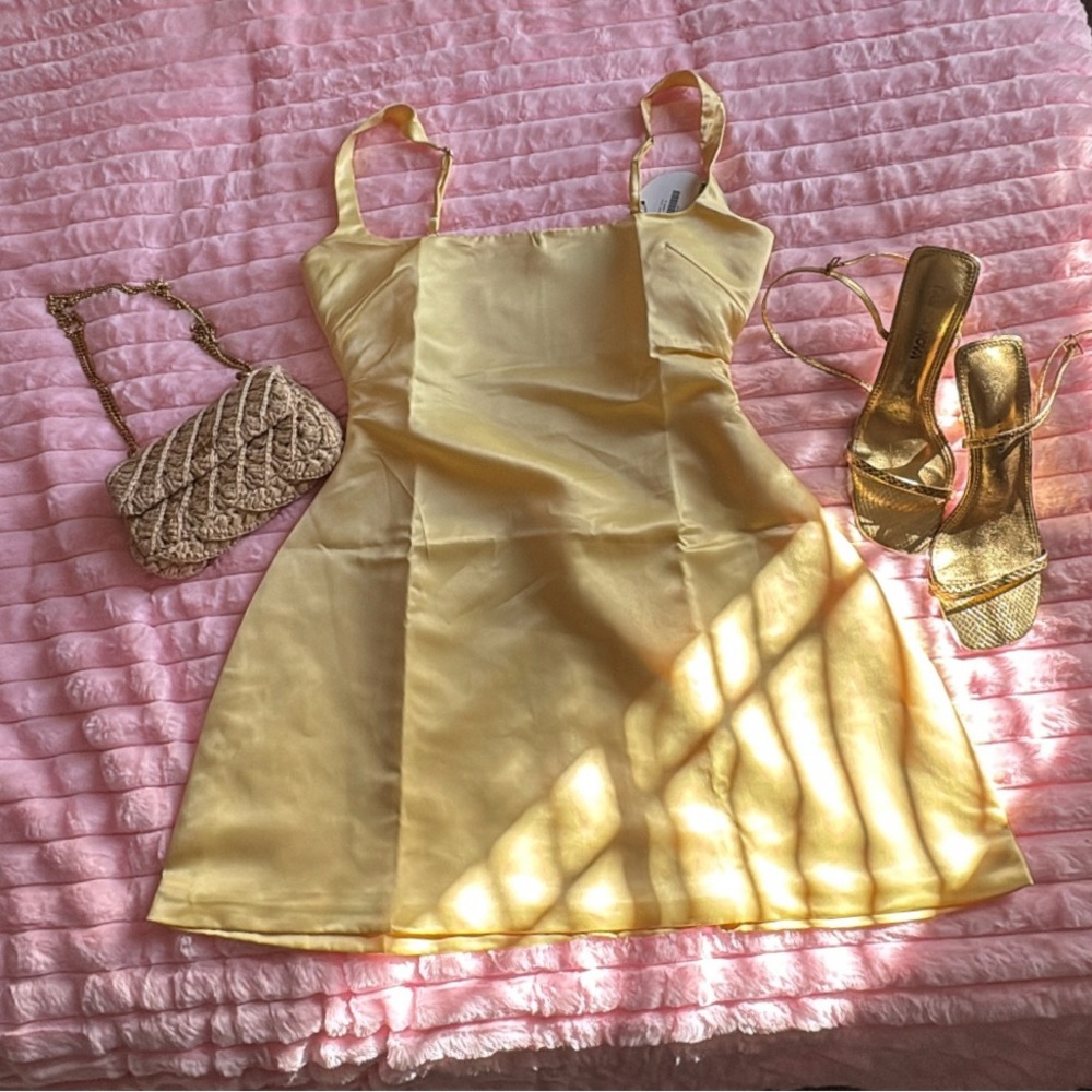 Yellow Satin Dress - Picture 1 of 1